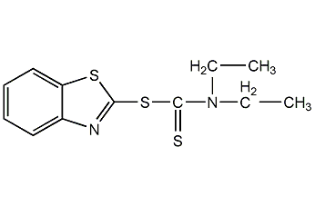 二乙基二硫代氨基甲酸-2-苯并噻唑酯結(jié)構(gòu)式